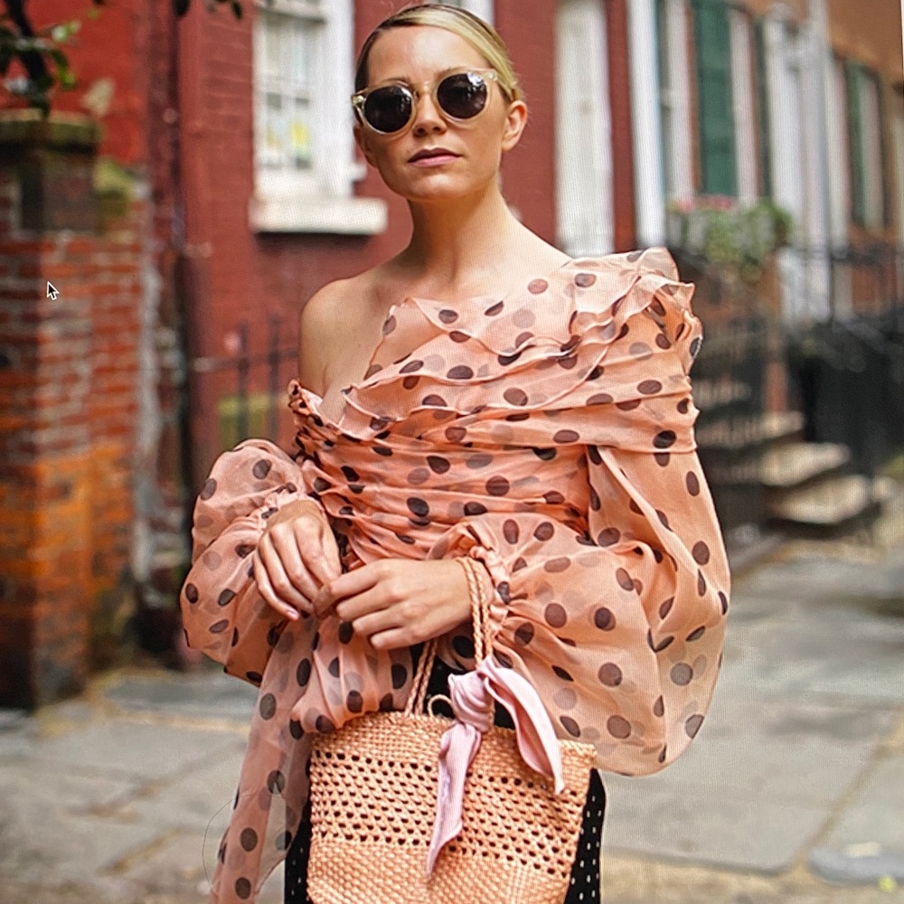 Johanna Ortiz Malinda Peach Silk Organza Blouse US6